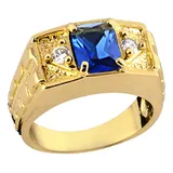 Anel Masculino Pedra Azul