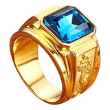 Anel Masculino Pedra Azul