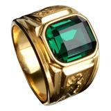 Anel Masculino Pedra Verde