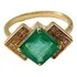Anel Ouro 18k/750 Esmeralda E Brilhantes!