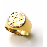 Anel Ouro 18k Pentagrama