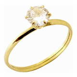 Anel Ouro 18k Solitario