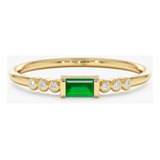 Anel Ouro Feminino Esmeralda