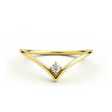 Anel Ouro Feminino Solitario