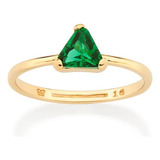 Anel Ouro Solitario Cristal