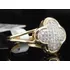 Anel Pave Em Flor Ouro Amarelo 18k Mais Brilhantes!