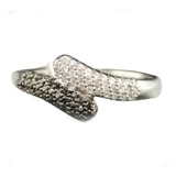 Anel Pave Ouro Branco