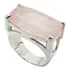 Anel Pedra Natural Quartzo Rosa Retangular Antique Prata 950