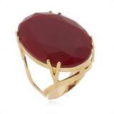 Anel Pedra Oval Vermelho
