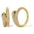 Anel Pedra Zirconia Festa Dourado Ajustável Folheado Cobra