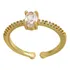 Anel Pedra Zirconia Festa Dourado Ajustável Folheado Oval