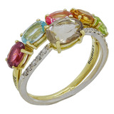 Anel Pedras Naturais Diamantes