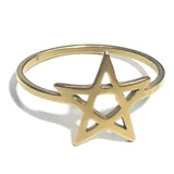 Anel Pentagrama Estrela Cinco