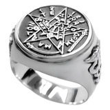 Anel Pentagrama Tetragramaton Prata