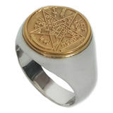 Anel Pentagrama Tetragrammatom Prata