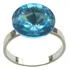 Anel Prata 925 Aro 15 Cristal Swarovski Água Marinha  7532