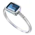 Anel Prata 925 Com Pedra Preciosa Topázio London Blue 