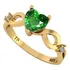 Anel Prata 925 Dourada 18k Infinito Amor Coração - Esmeralda