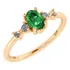 Anel Prata 925 Dourada  Ouro 18k London Esmeralda