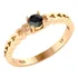 Anel Prata 925 Dourada Ouro 18k Luxo Corações  Black Ônix