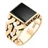 Anel Prata 925 Dourada  Ouro 18k Masculino Elos - Black Onix