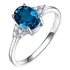 Anel Prata 925 London Blue Com Brilhantes Noivado Formatura