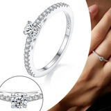 Anel Prata 925 Moissanite