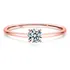 Anel Prata 925 Moissanite 4mm 30 Pontos Banhado A Ouro Rosé