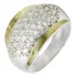 Anel Prata 950 Maciça Pave Zircônias Apliques Ouro Feminino