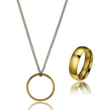 Anel Precioso Senhor Dos Anéis Sauron Frodo Dourado   Cordão