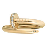 Anel Prego Feminino Ouro 18k Maciço Diamante Resistente Luxo