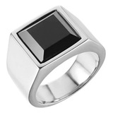 Anel Preto Masculino Pedra