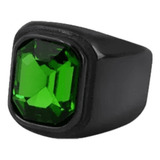 Anel Preto Pedra Verde