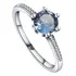 Anel Princesa Aro Cravejado Zircônias Azul Lindo - Semi Joia
