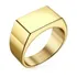 Anel Punk Liso De Aço Inoxidável Masculino Vintage Dourado