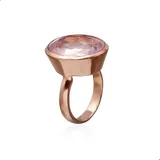 Anel Quartzo Rosa Prata
