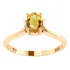 Anel Roma Solitário Prata 925 Dourada Ouro 18k - Citrino
