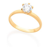 Anel Rommanel Solitario Zirconia