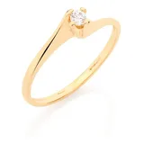 Anel Rommanel Solitario Zirconia