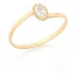 Anel Rommanel Solitário Zirconia Oval 512177 Folheado Ouro