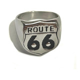 Anel Route 66 Moto Motoqueiro Harley Davidson Aço Stlr A50