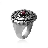 Anel Rubi Natural Zirconia