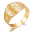 Anel São Bento Cruz Sagrada Aço 316l Banhado Ouro Ajustável