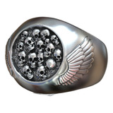 Anel Signet Cranios Asas