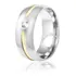 Anel Solitário 8mm Aço Inox Zircônia Fio Ouro 18k Casamento