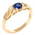Anel Solitário Celta Knot Prata 925 Dourada 18k - Safira