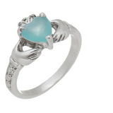 Anel Solitario Claddagh Pedra