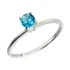 Anel Solitário Com Zircônia Azul Prata 925