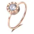 Anel Solitário Cristais Swarovsk Banhado A Ouro Rose 18k