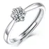 Anel Solitário Feminino Prata Pura 925 Banho Ouro Branco 18k